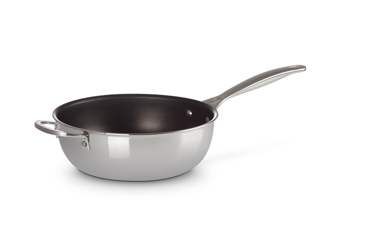 Signature Stainless Steel Non-Stick Chef's Pan with Lid & Helper Handle