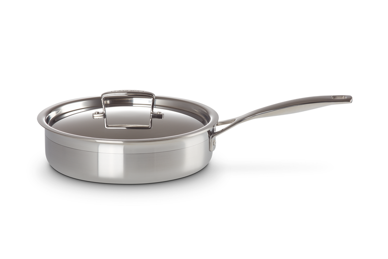 3-ply Stainless Steel Uncoated Sauté Pan with Lid