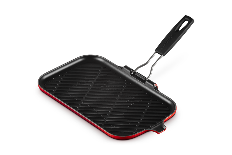 は自分にプチご褒美を Cast FI Creuset Le | Handle Silicone with Grill Rectangular Iron 調理器具