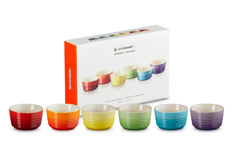 Stoneware Rainbow Set of 6 Mini Ramekins