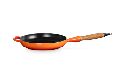 Cast Iron Frying Pan with Wooden Handle