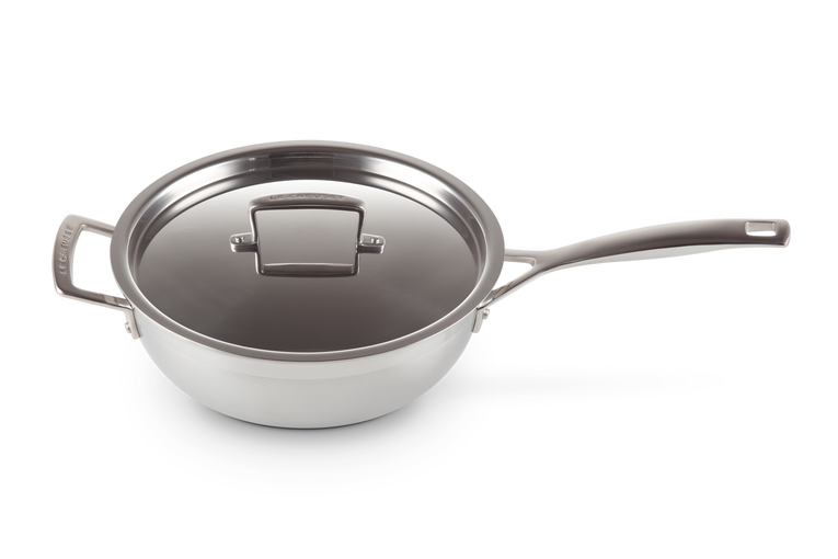3-ply Stainless Steel Non-Stick Chef's Pan with Lid