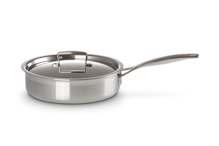 3-ply Stainless Uncoated Sauté Pan with Lid | Le Creuset FI | Le Creuset