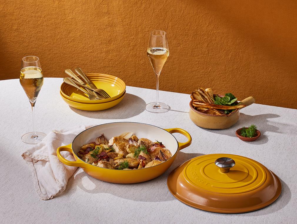 【新品】LE CREUSET スパイスジャー 4個セット　アイボリー　アップル シグニチャー ブレッド・オーブン 24cm シェルピンク (シルバー