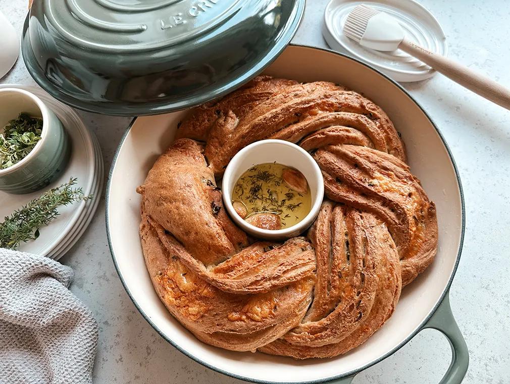 Gluten-Free Braided Bread with Thyme and Cheddar