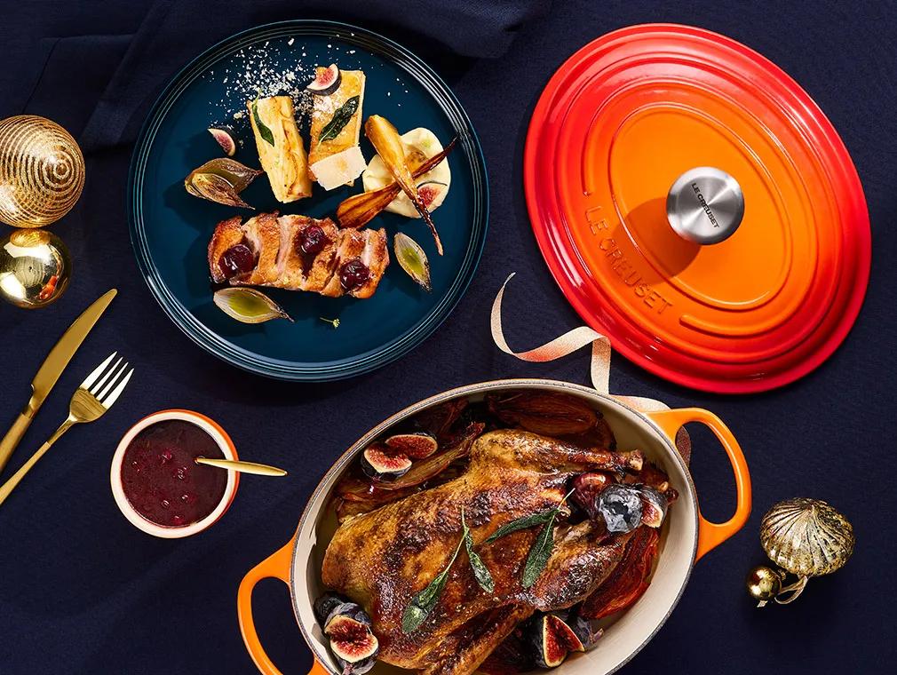 Spiced Christmas Duck with Honey Roasted Parsnips and Cherry Jus