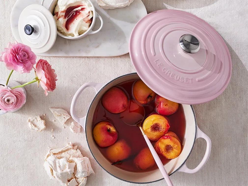 Sparkling wine Poached Peaches with Brown Sugar