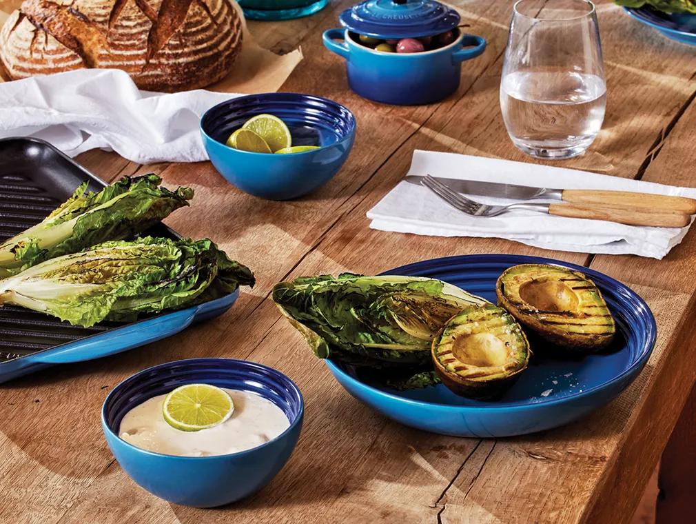 Charred Cos and Avo Salad and Crème Fraiche Dressing